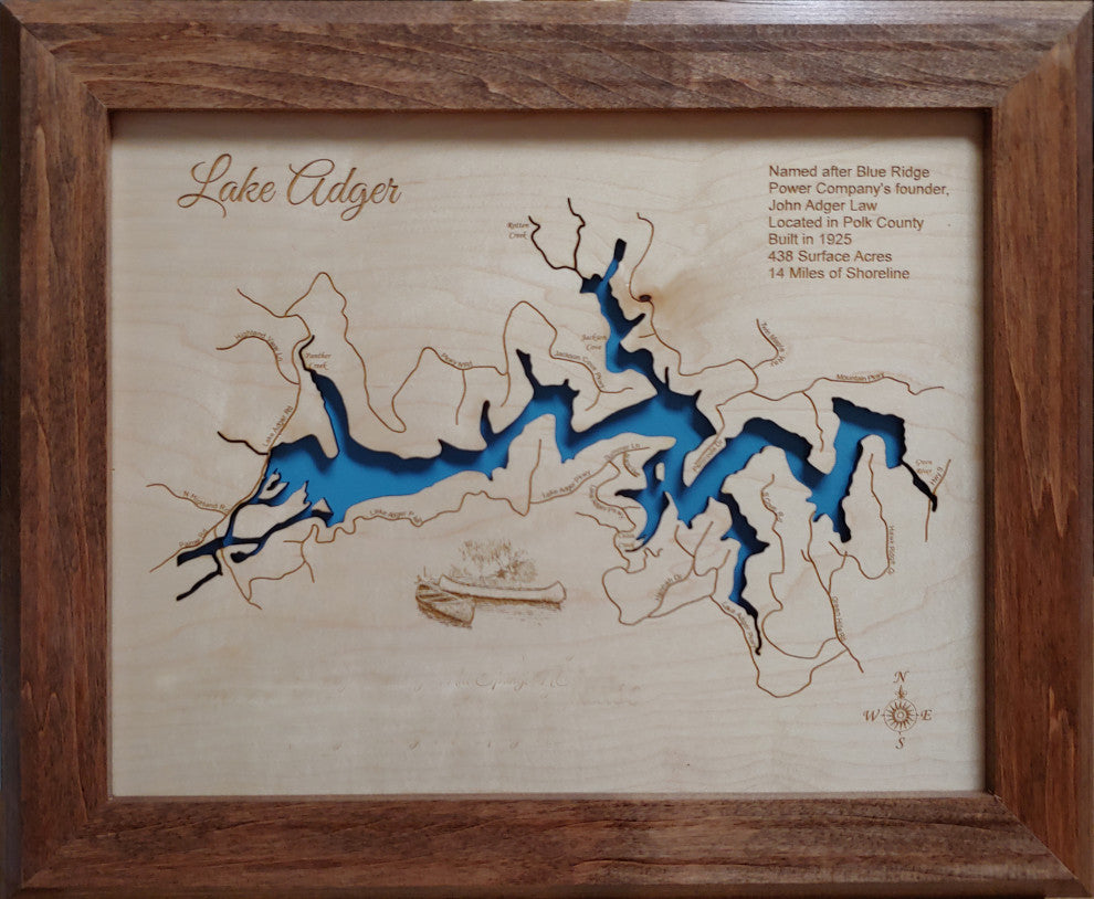Lake Adger, North Carolina-Wood Lake Map, Small