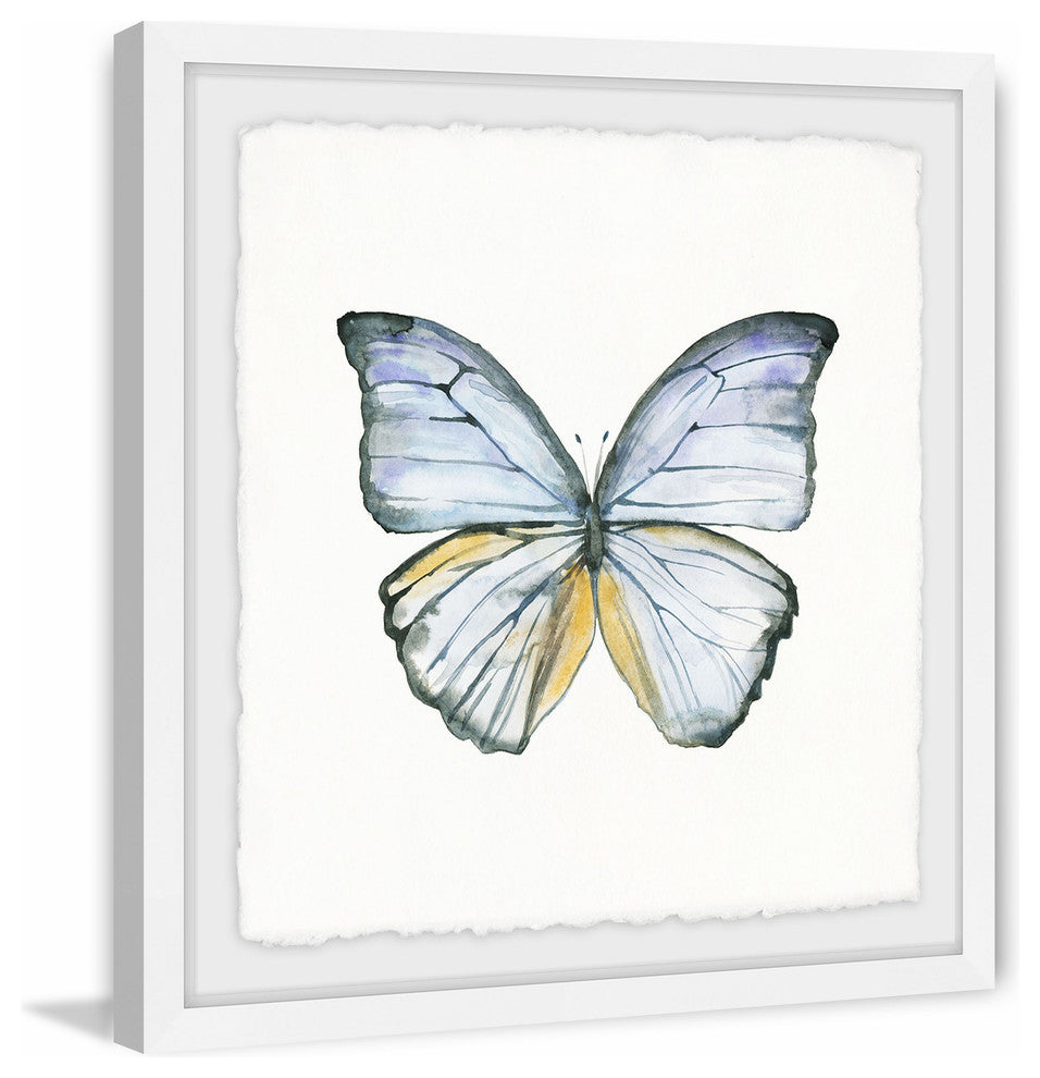 "Blue Lace Wings" Framed Painting Print, 18"x18"