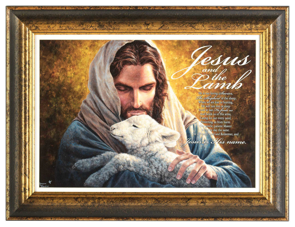 Framed Wall Art Jesus The Lamb 24"x18"