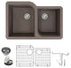 Radius Granite 31-in Undermount Kitchen Sink Kit in Espresso
