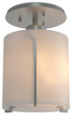 Exos Round Semi-Flush, Vintage Platinum Finish, Opal Glass