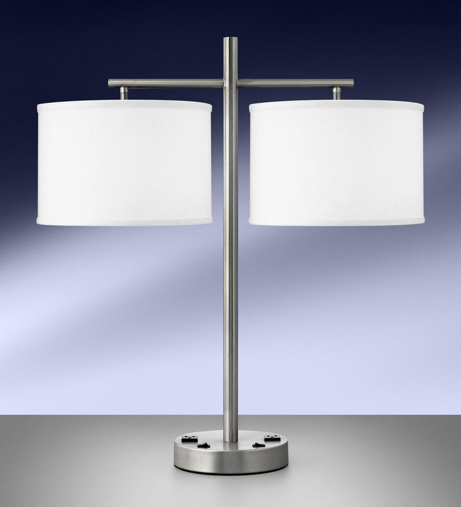 Twin-Light Double Nightstand Lamp, Set of 2