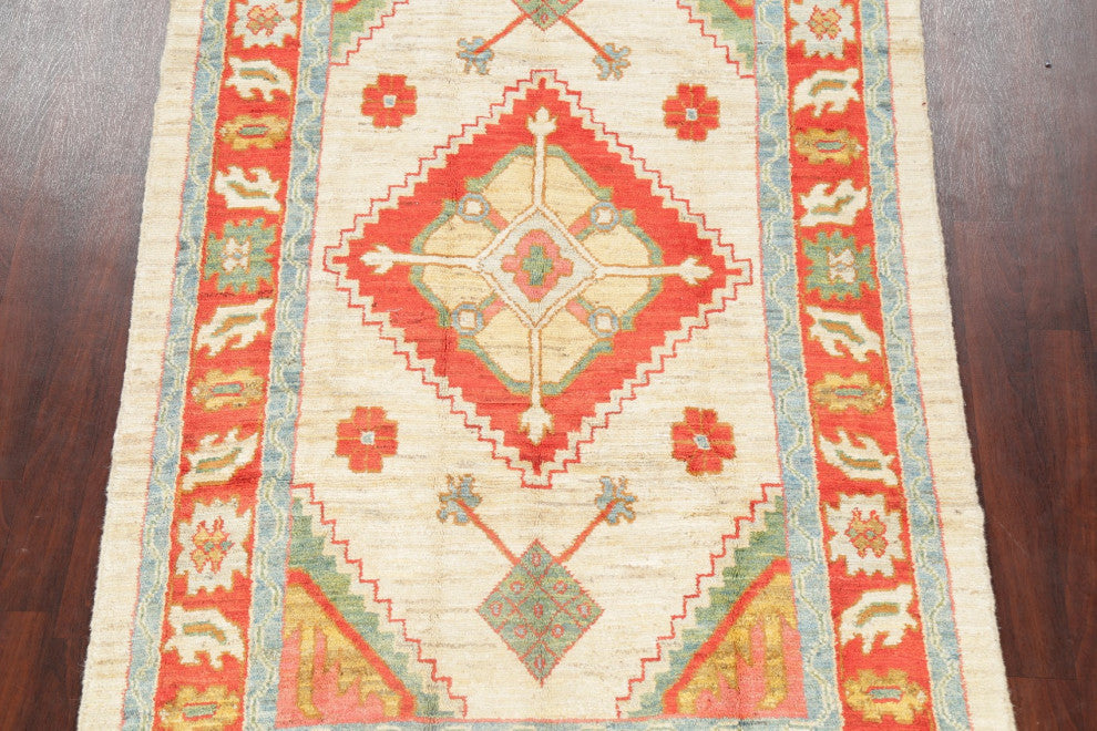 Oushak Oriental Traditional Hand-Knotted Turkish Area Rug, Beige, 9'2"x5'8