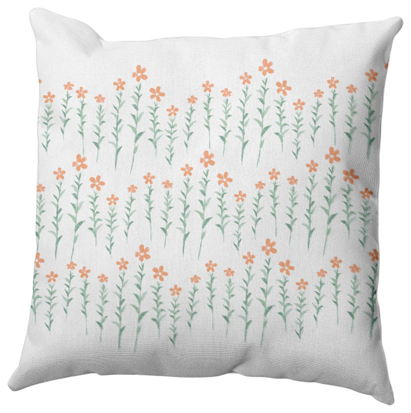 Periwinkle Stripe Outdoor Pillow, Orange, 16"x16"