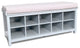 Wood Shoe Storage Bench, Grey