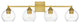 4 Light Brass And Clear Bath Sconce