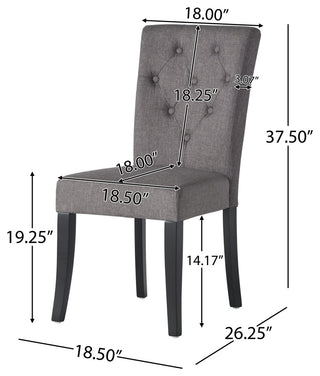 GDF Studio Nasima Brown Fabric Dining Chairs, Set of 2