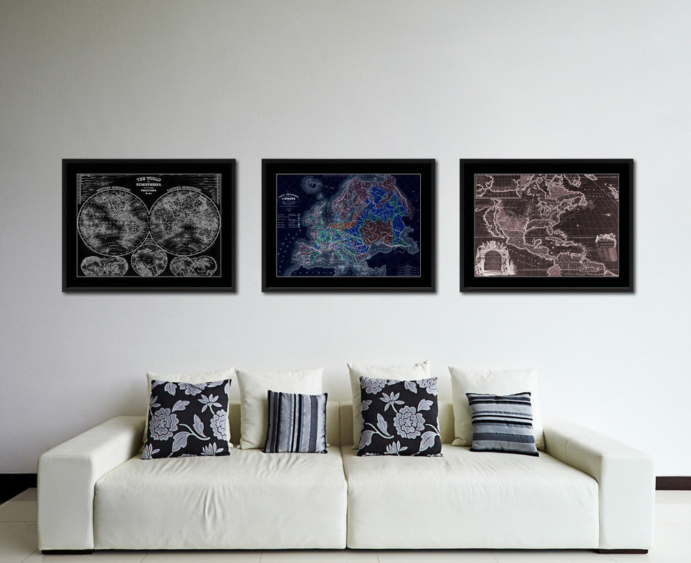 Europe Geological Vintage Vivid Color Map Canvas, 16"x21"