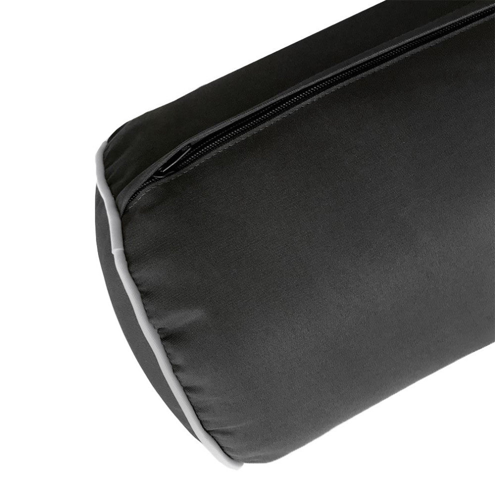 S6 Twin-XL Contrast Trim Mattress Bolster Pillow Outdoor Slip Cover ONLY AD003