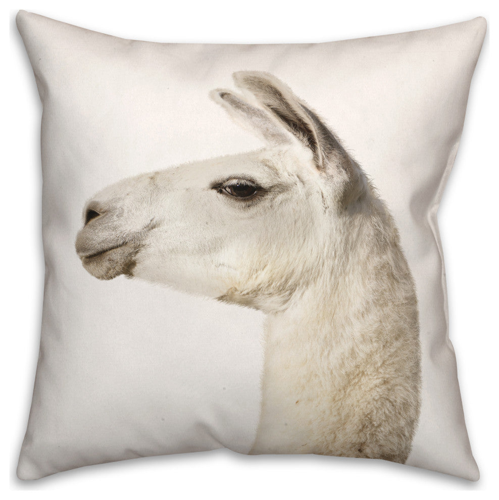 Fluffy Llama 18"x18" Spun Poly Pillow