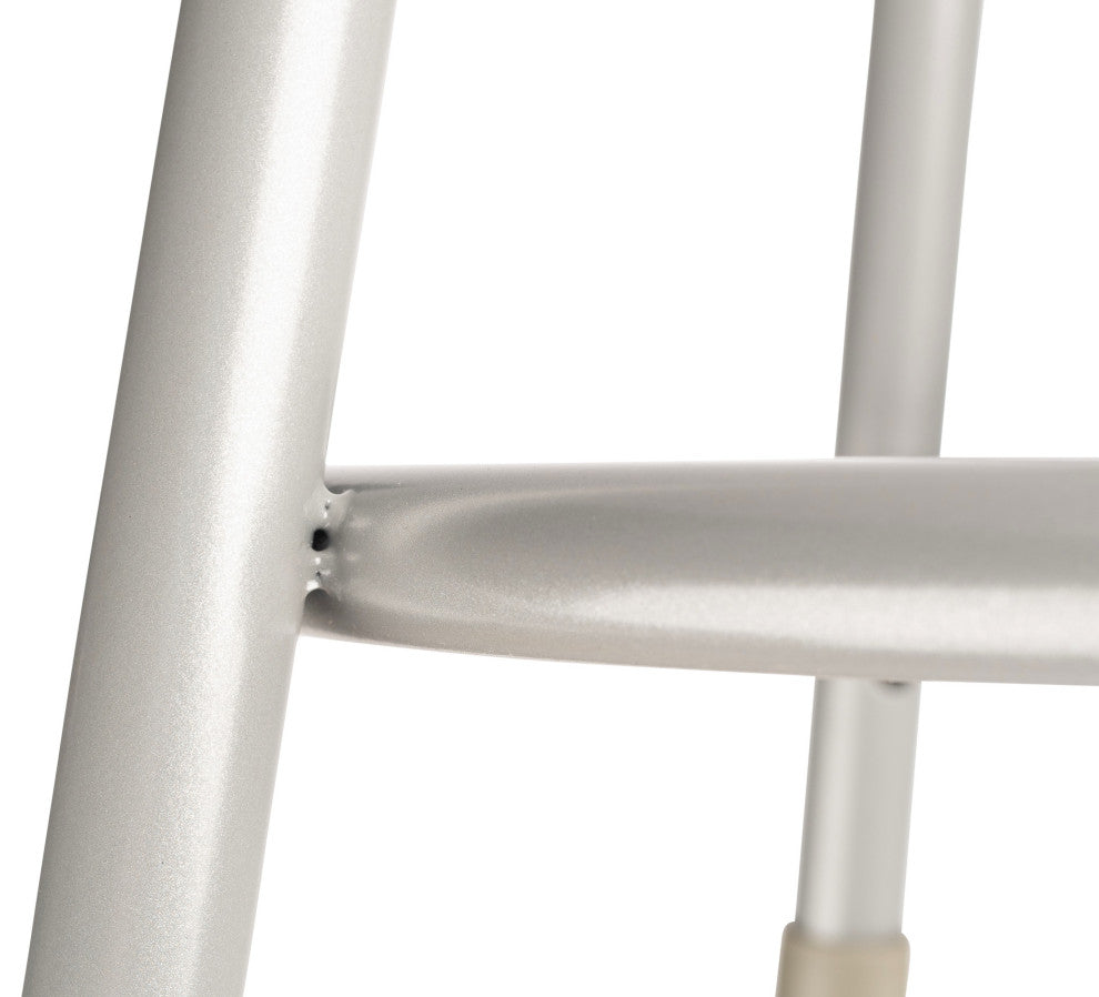 NPS 19"-27" Height Adjustable Vinyl Padded Steel Stool With Backrest, Grey