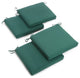 20"x19" Twill Chair Cushion, Set of 4, Forest Green