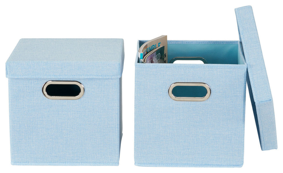 Storage Bins With Lids and Chromed Grommet Handles