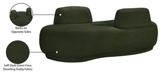 Argyle Upholstered Chaise/Loveseat, Green, Teddy Fabric