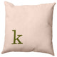 16"x16" Modern Monogram Decorative Throw Pillow, Olive