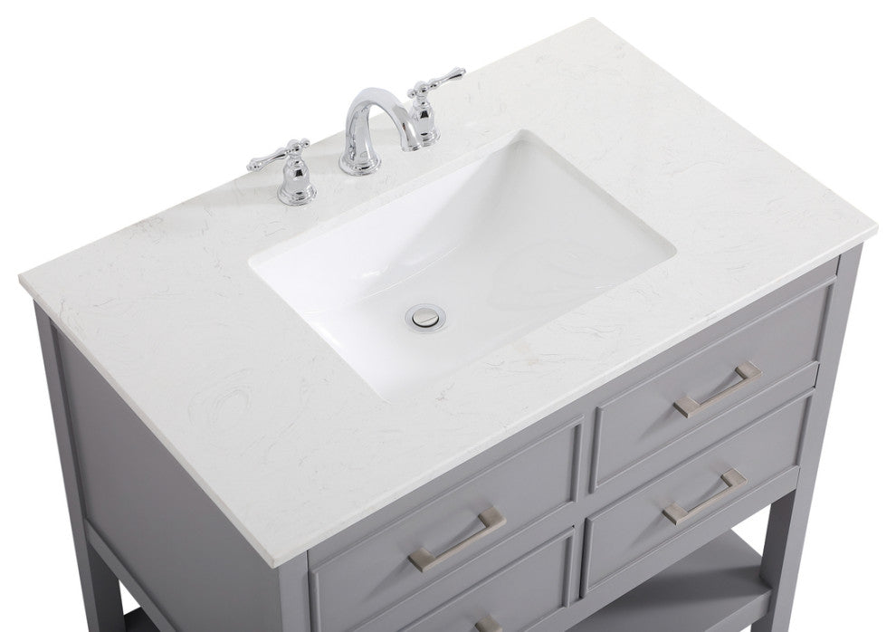 Home Living 36" Single Bathroom Vanity, Gray