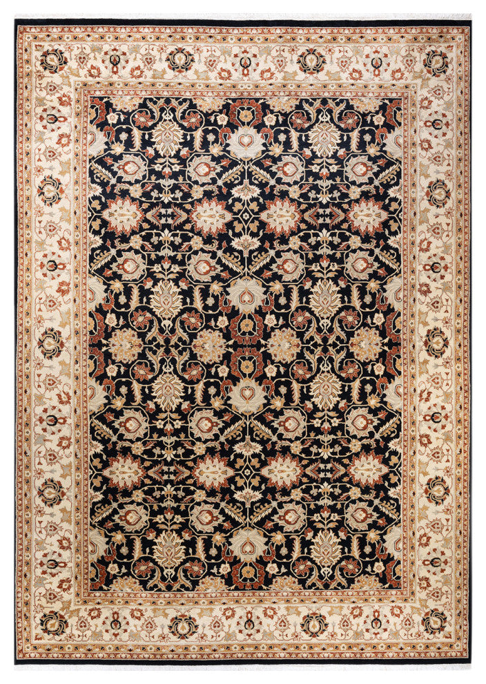Pimpri, One-of-a-Kind Hand-Knotted Area Rug Black, 9'0"x12'5"