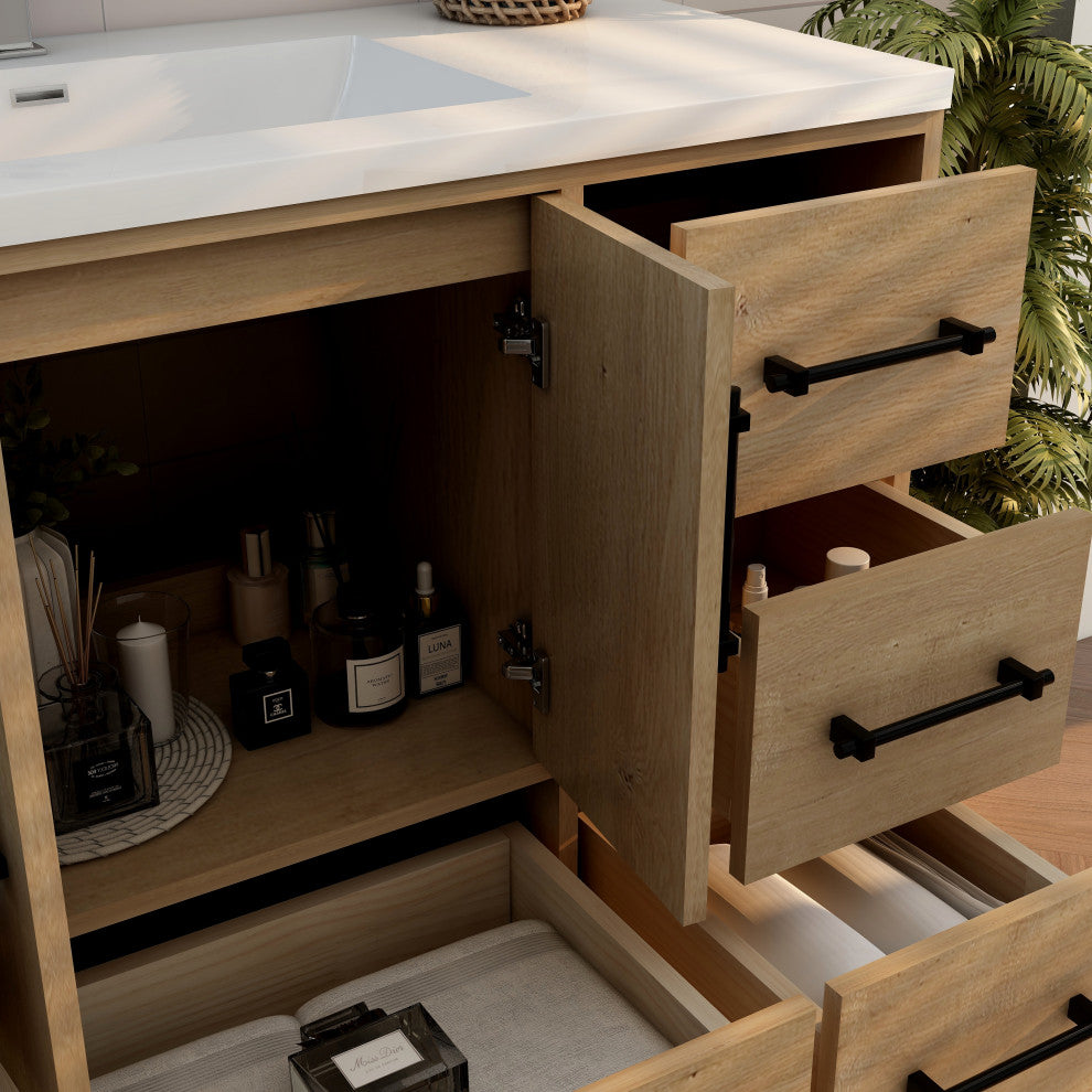 Victoria 48" Solid Wood Bath Vanity, Oak