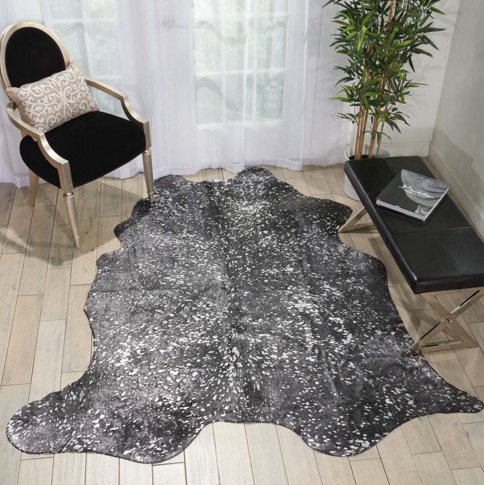 Mina Victory BR100 Throw Rug, Brown/Silver, 5' x 8'