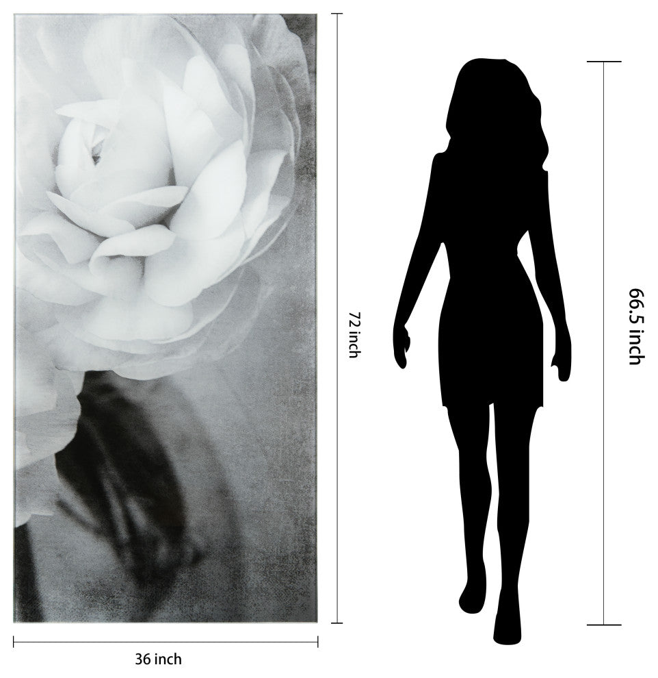 "Dark Ranunculus I B" Frameless Reverse Printed Tempered Art Glass Wall Art