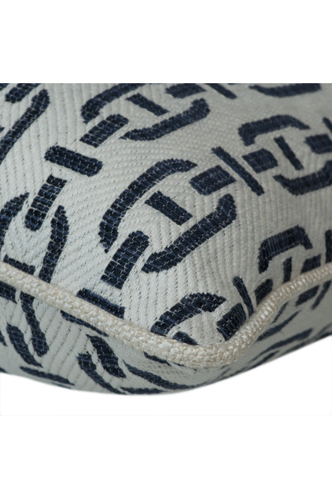 Blue Chainlink Pattern Square Cushion, Andrew Martin Burlington Navy