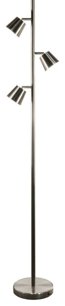 Kylo 3-Light LED Floor Lamp, Satin Chrome