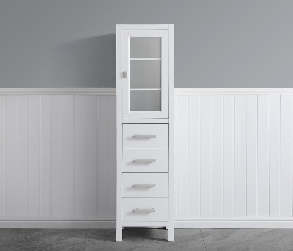 London 66" Linen Cabinet, White