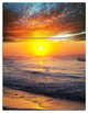 "Bright Sunset Over Blue Waters" Beach Metal Wall Art, 3 Panels, 28"x36"