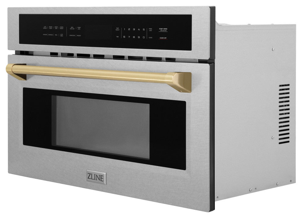 ZLINE 30" Microwave Oven, DuraSnow With Champagne Bronze MWOZ-30-SS-CB
