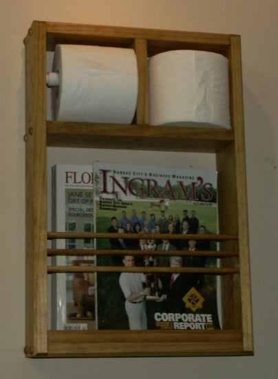 Montclair Combination Toilet Paper Holder On the Wall Magazine Rack, Unfinished