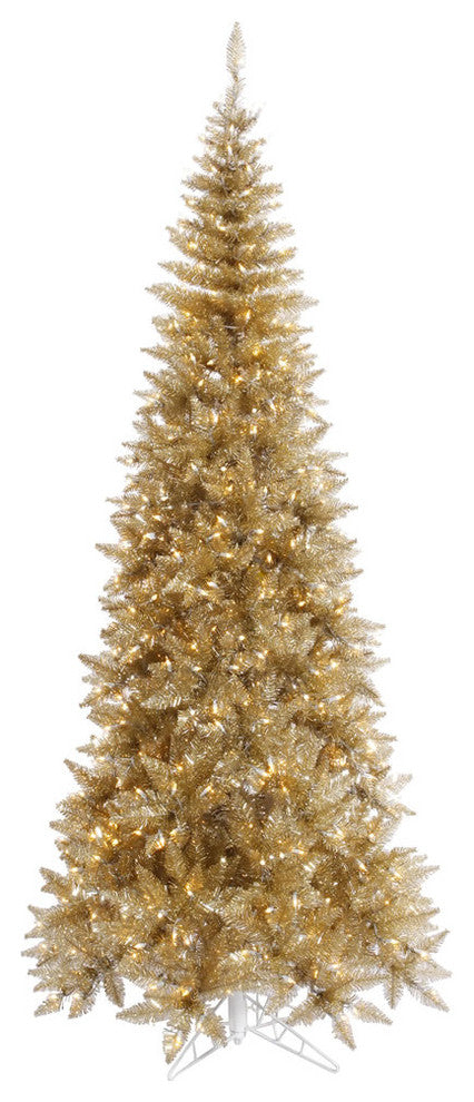 Vickerman 6.5'x34" Slim Fir Tree, Dura-Lit 400, 948 Tips, Champagne, Led