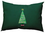 Cartoon Christmas Tree Accent Pillow, Forest Green, 14"x20"