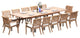 13-Piece Outdoor Teak Dining Set: 117" Rectangle Table, 12 Arbor Stacking Chairs
