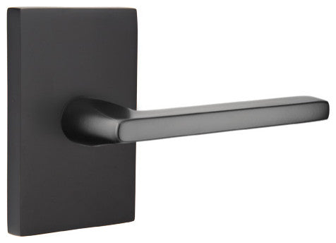 Emtek Passage Handle Set Rosette Right Handed Helios Lever, Flat Black