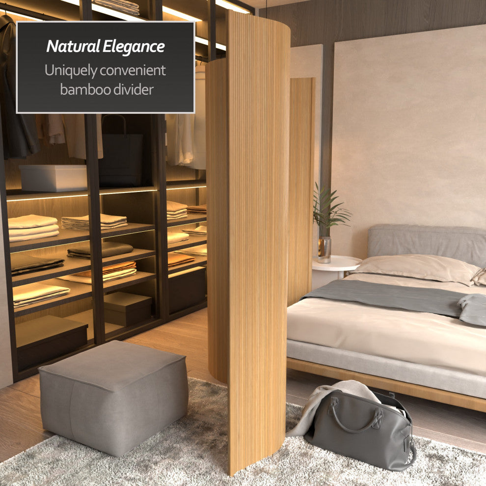 6' Tall Bamboo Wave Screen, Honey