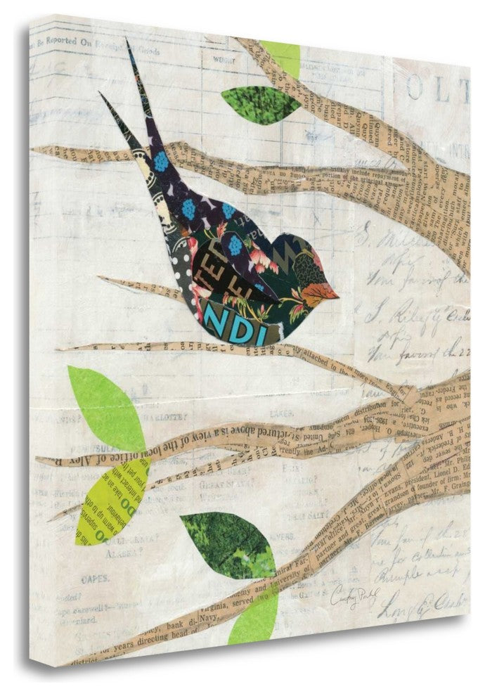 "Birds In Spring III Square" By Courtney Prahl, Giclee on Gallery Wrap Canvas