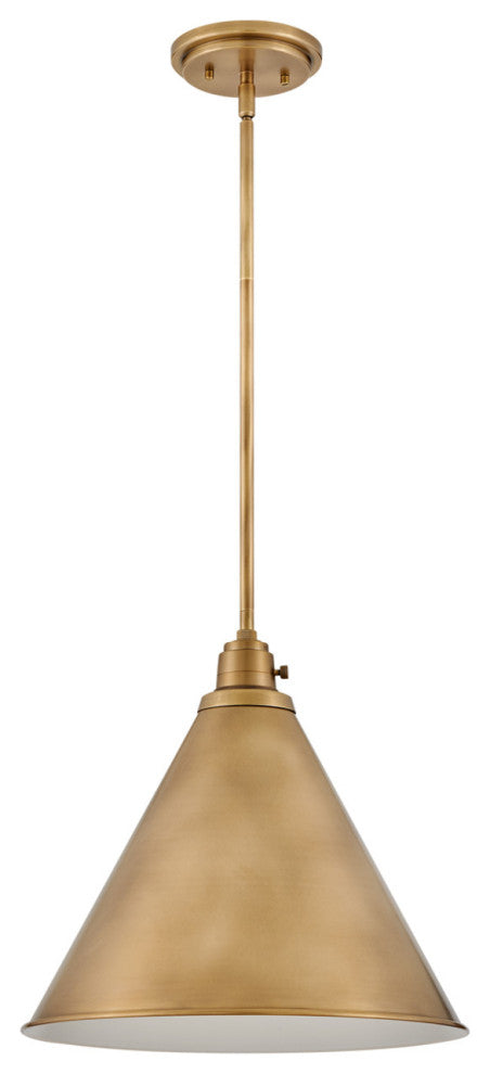Hinkley Lighting 3694 Arti 15"W Pendant - Heritage Brass / Cased Opal