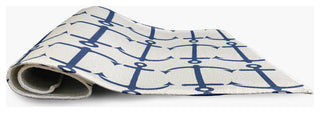 Anchor Pattern Nautical & Coastal Chenille Area Rug