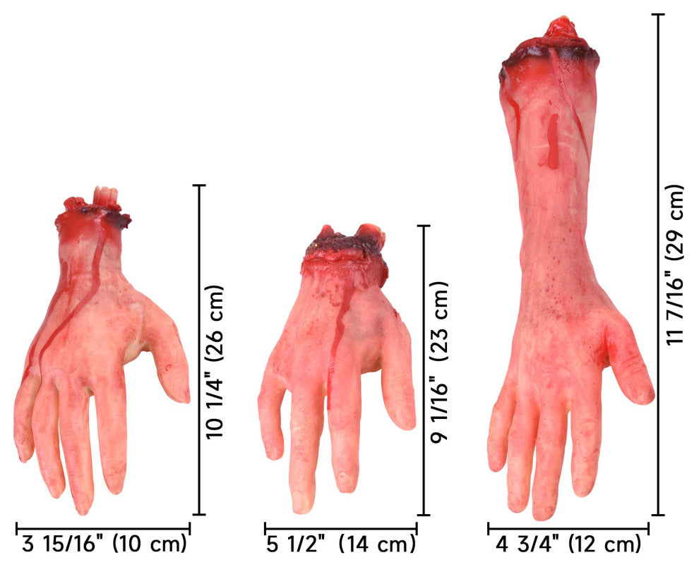 5pcs Severed Hands Feet Prank Props Bloody Broken Body  Halloween Decoration