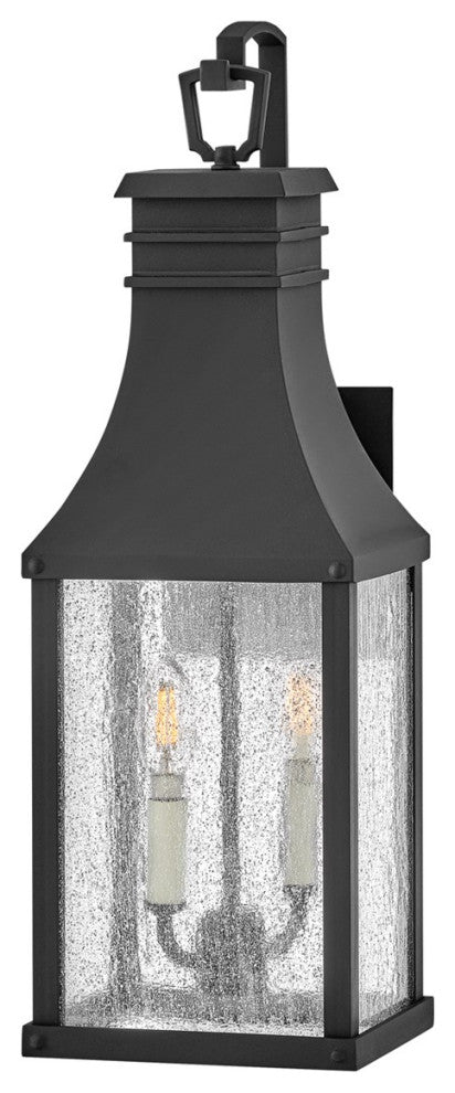 Hinkley Beacon Hill 2-Light Medium Wall Mount Lantern 17464MB, Museum Black