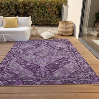 Machine Washable Indoor/Outdoor Chantille ACN1761 Eggplant 2'6" x 3'10" Rug