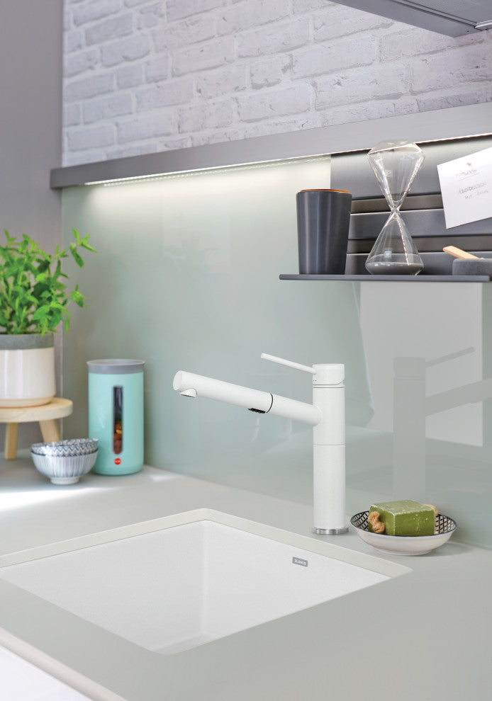 Blanco 18.1"x20.87" Granite Single Undermount Kitchen Sink, White