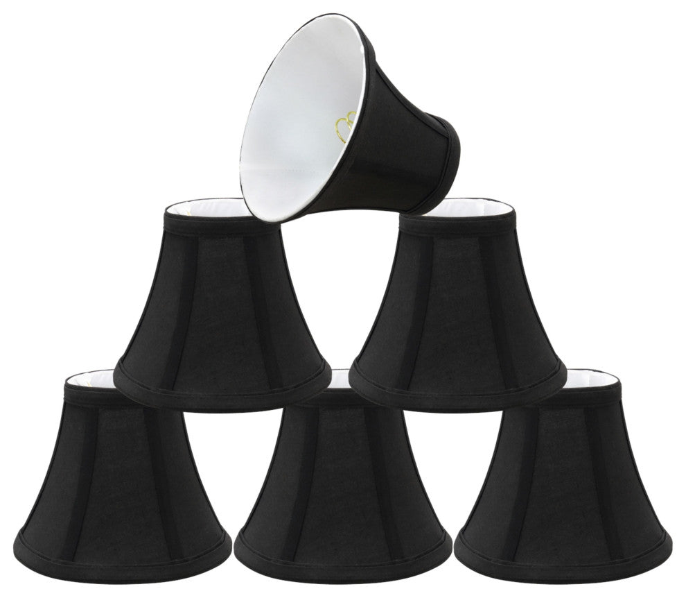 30034-6 Small Bell  Chandelier Clip On Lamp Shade Black 3"x6"x5"