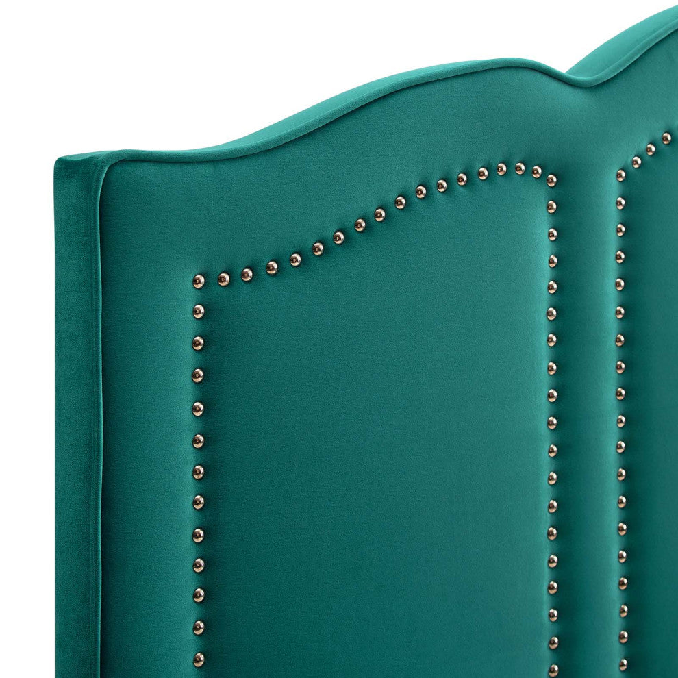 Cecilia King/California King Performance Velvet Headboard-Teal