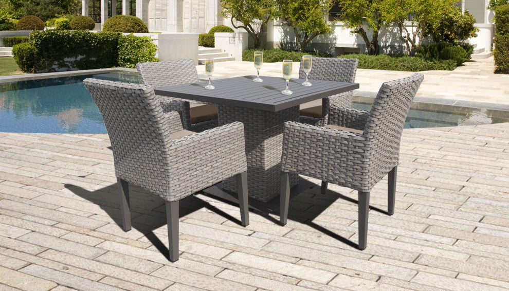 Florence Square Dining Table with 4 Chairs Wheat