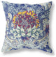 18" Blue Gray Flower Bloom Suede Throw Pillow
