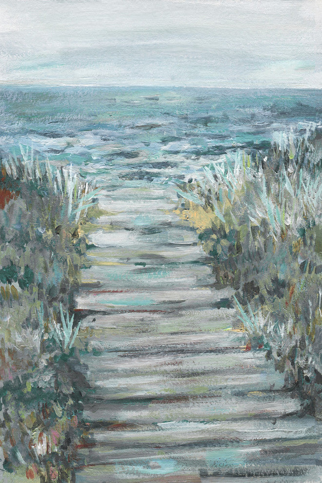 "Way to the Sea" Painting Print on Wrapped Canvas, 30"x45"