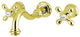 Kingston Brass 2-Handle Wall Mount Bathroom Faucet, Polished Brass