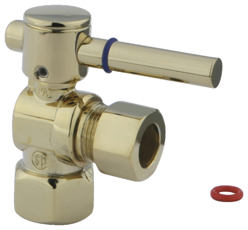 Fauceture 1/2" FIP X 1/2" OD Comp Angle Stop Valve, Polished Brass