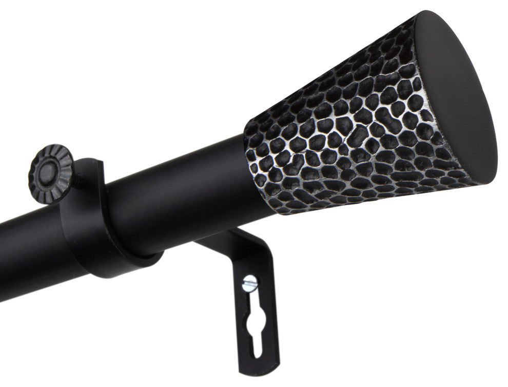 Maira 1" Curtain Rod, Black, 160-240"